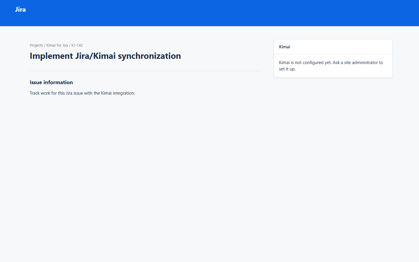 Kimai not configured
